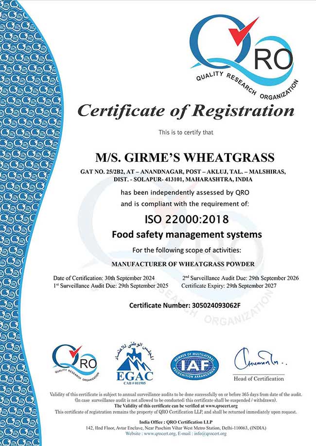 ISO 2200 Certificate